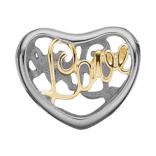 Image of Sterling sølv Charms til sølv armbånd 'Love' Hjerte fra Christina Collect